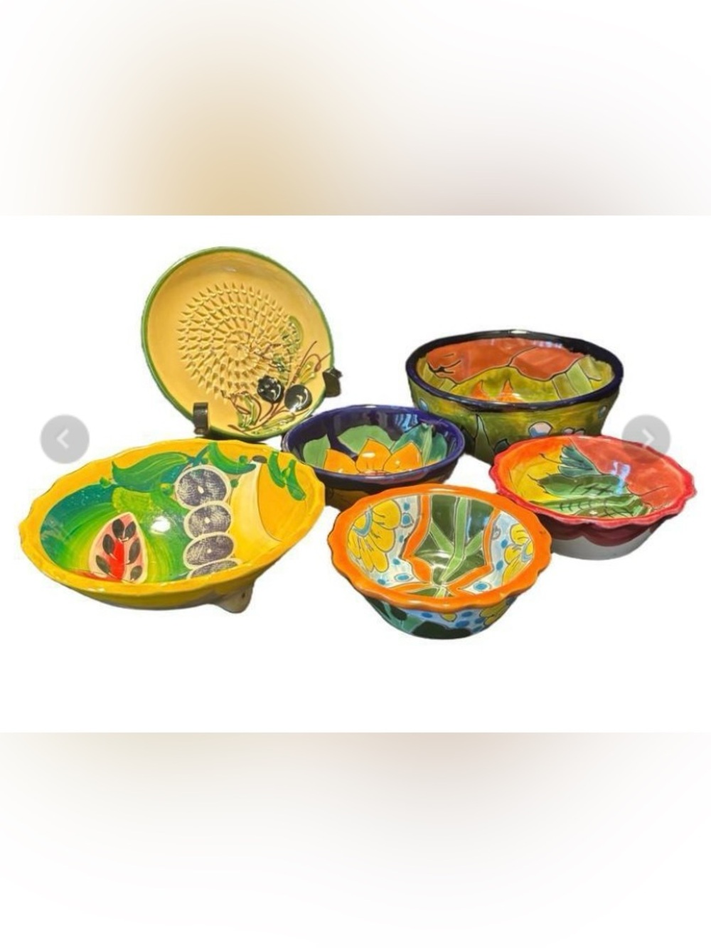 P - Ceramica Espana Hand-Painted Folk Art Bowls Made In Spain